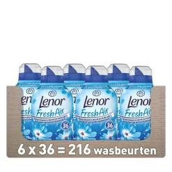 6x Lenor Wasverzachter Fresh Air Ochtendfris 36 Wasbeurten 504 ml