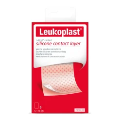 3x Leukoplast Cuticell® Contact Siliconen Wondcontactlaag 5 cm x 7,5 cm 5 stuks