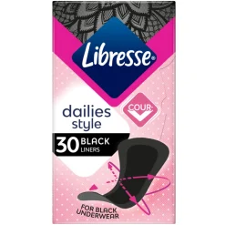 8x Libresse Inlegkruisjes Zwart 30 stuks