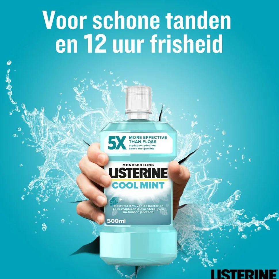 3x Listerine Mondwater Cool Mint 500 ml