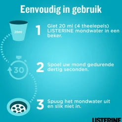 3x Listerine Mondwater Cool Mint Reisverpakking 95 ml