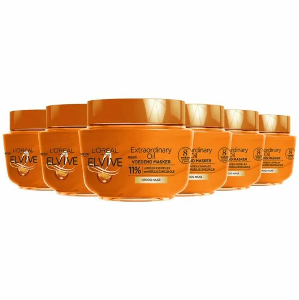 6x L'Oréal Elvive Extraordinary Oil Haarmasker 300 ml
