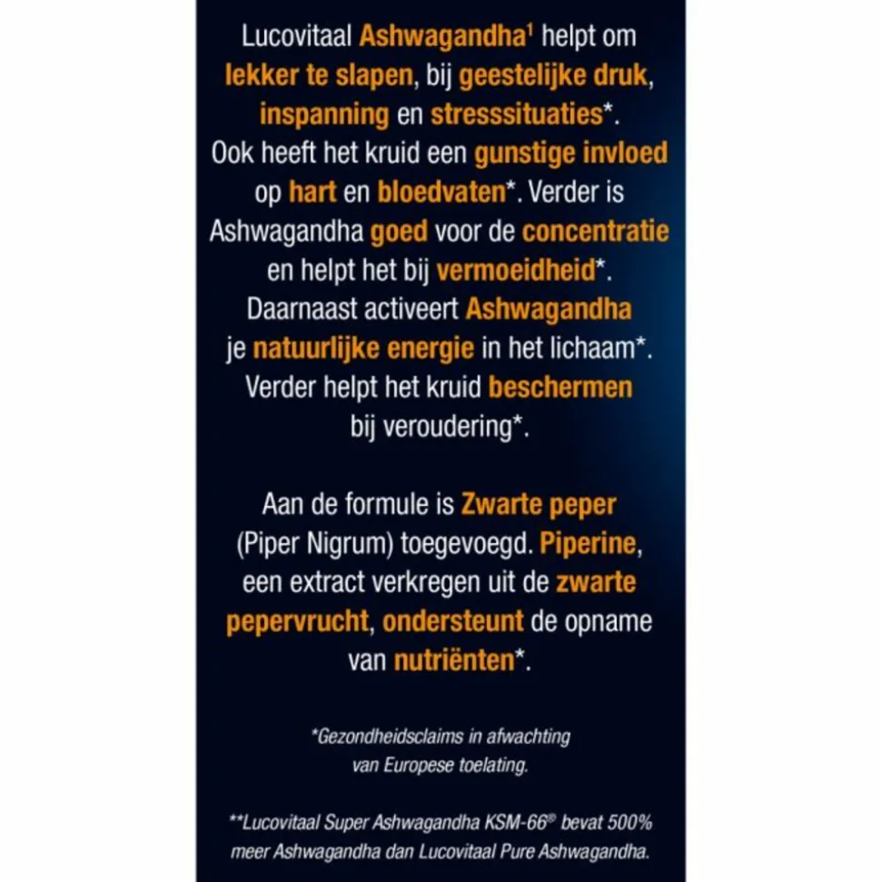 2x Lucovitaal Ashwagandha KSM-66 Super 30 capsules