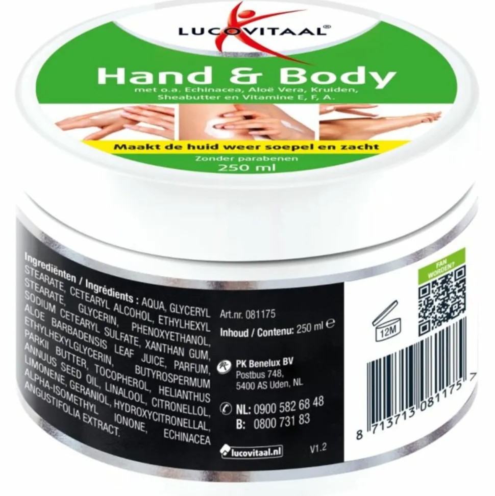 2x Lucovitaal Hand en Body Crème Echinacea & Aloë Vera 250 ml