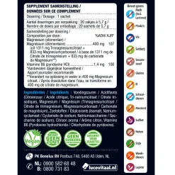2x Lucovitaal Magnesium 400 Forte One a Day 20 sachets