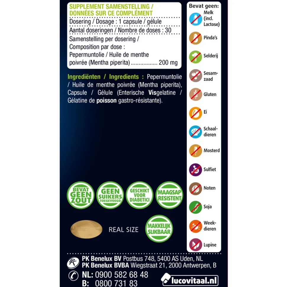 2x Lucovitaal Pepermuntolie 30 capsules