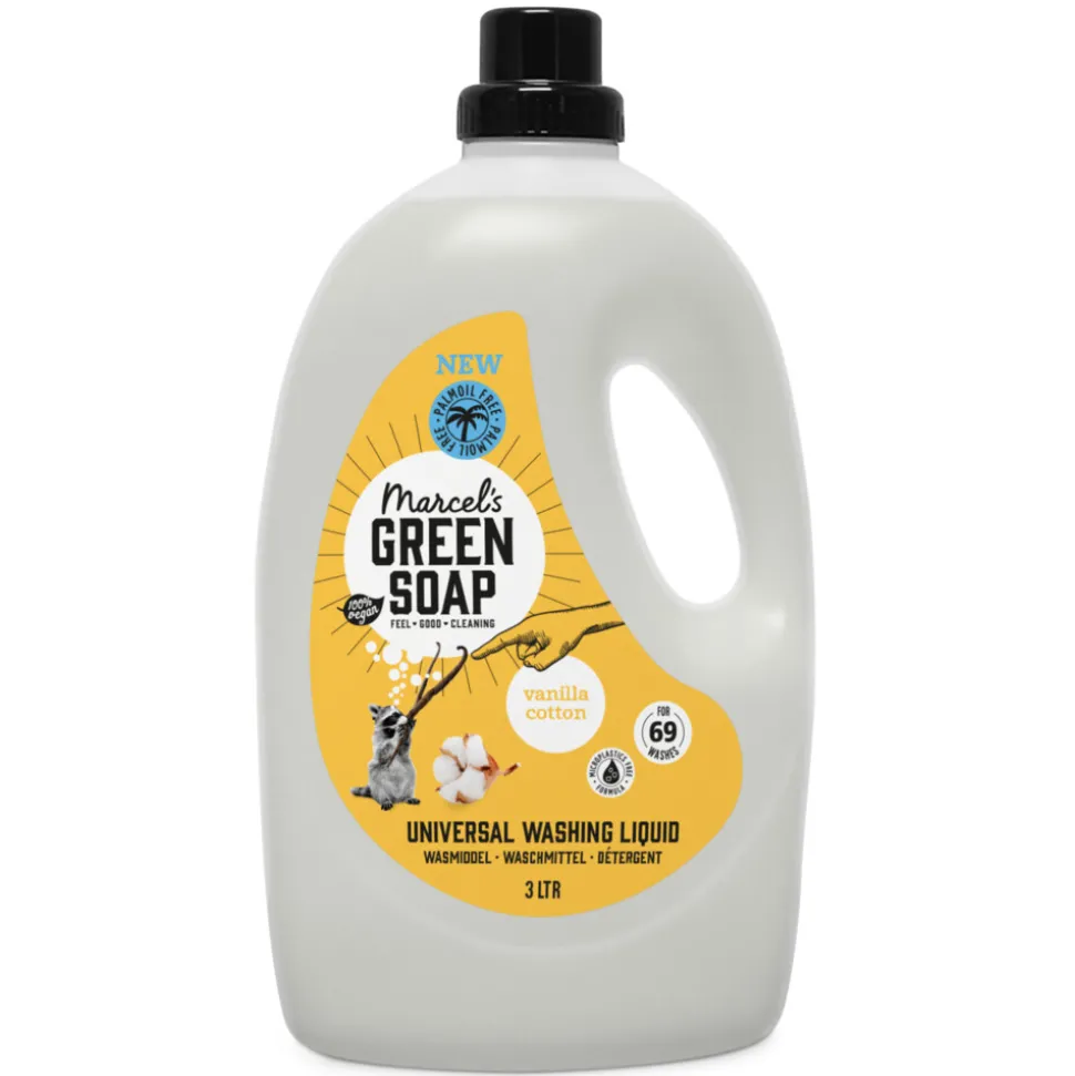 4x Marcel's Green Soap Wasmiddel Katoen & Vanille 69 Wasbeurten 3 liter