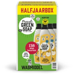 6x Marcel's Green Soap Wasmiddel Katoen & Vanille 23 Wasbeurten 1 liter