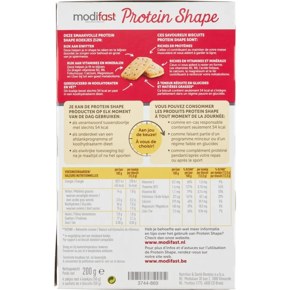 3x Modifast Protein Shape Koekjes Graan-Chocolade 4 x 50 gr