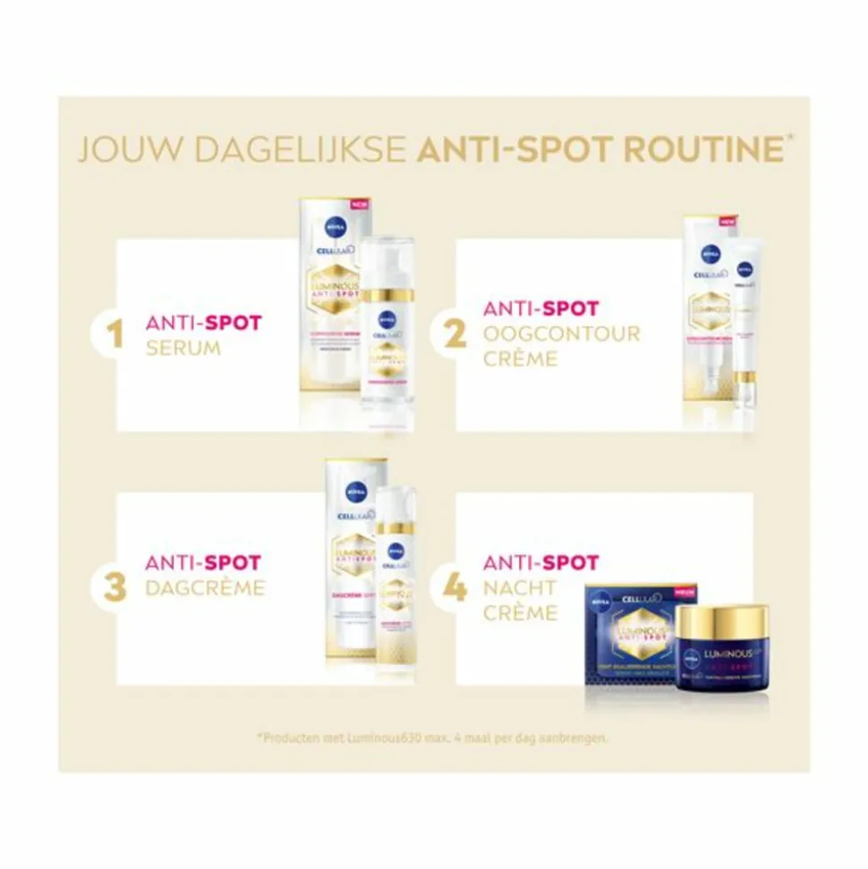 3x NIVEA Cellular Luminous Anti-Pigment Dagcrème SPF50 40 ml