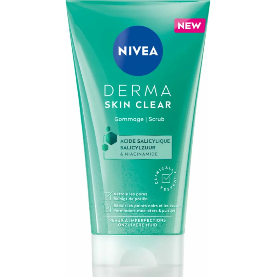 6x NIVEA Derma Skin Clear Gezichtsscrub 150 ml