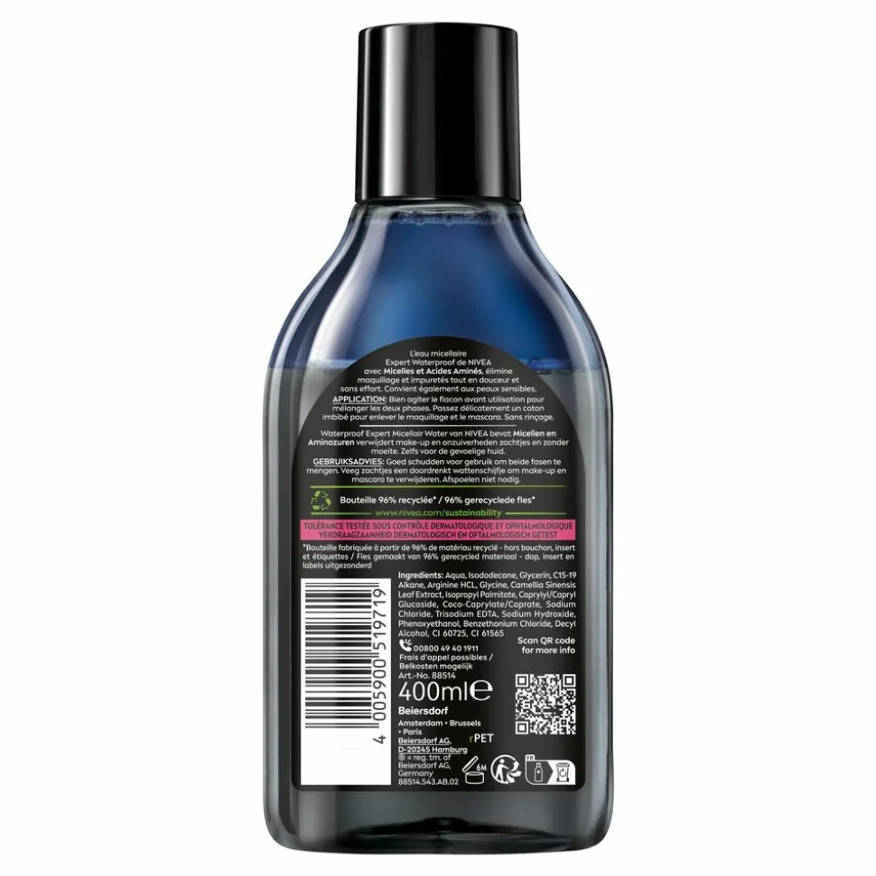 6x NIVEA 0% Residu Micellair Water Waterproof 400 ml