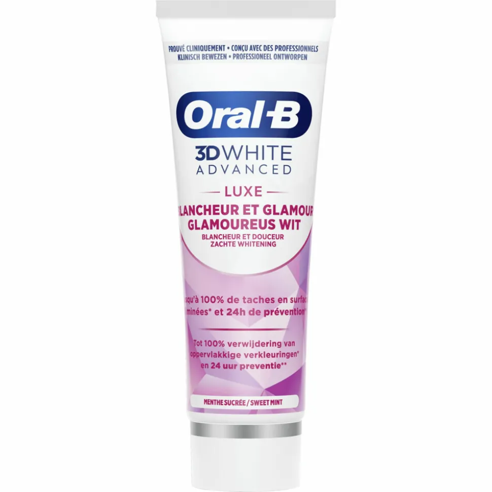 12x Oral-B Tandpasta 3DWhite Advanced Luxe Glamorous White 75 ml