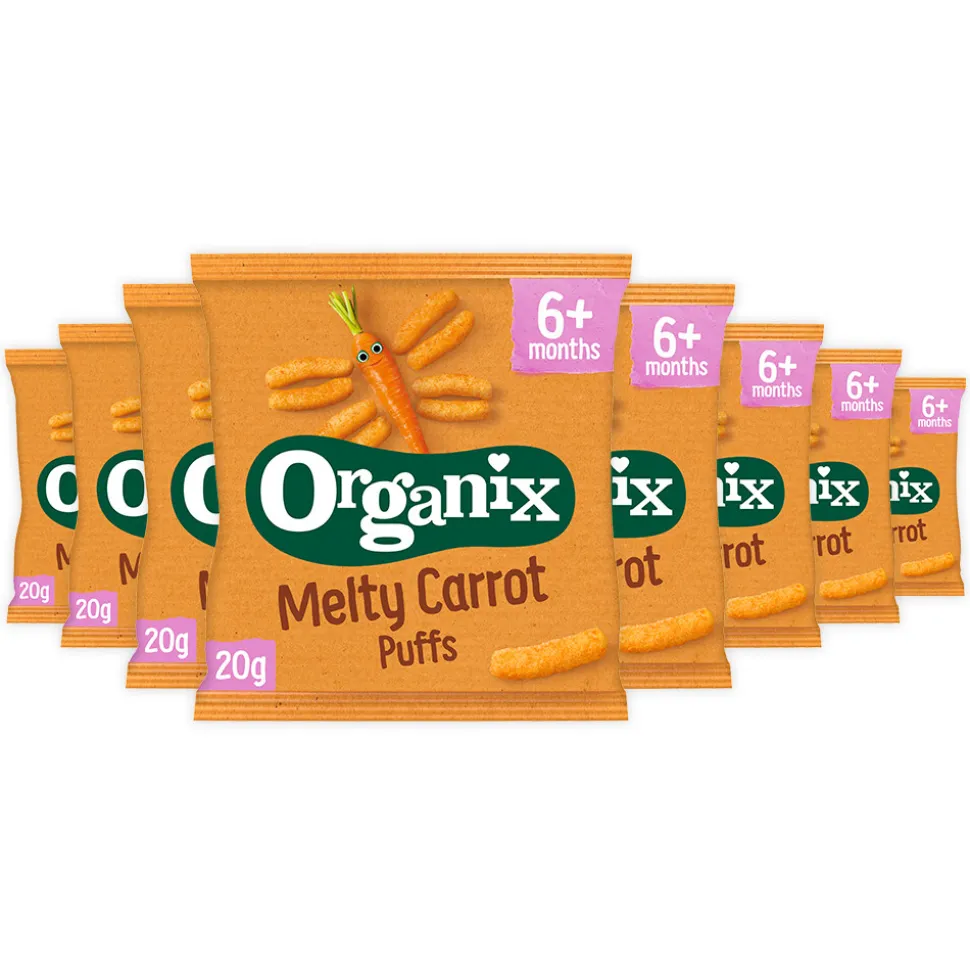 8x Organix Baby Knabbels 6+m Wortel 20 gr