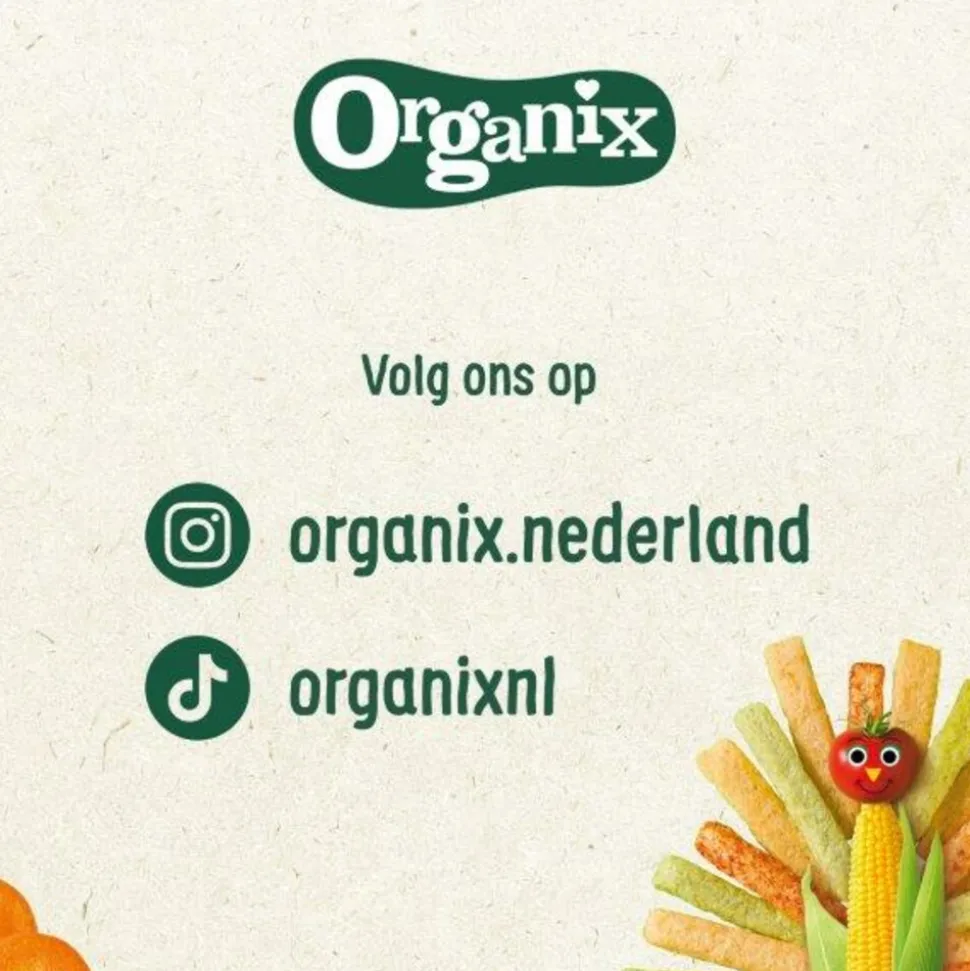 6x Organix Knijpfruit 12+m Appel, Perzik & Mango 100 gr