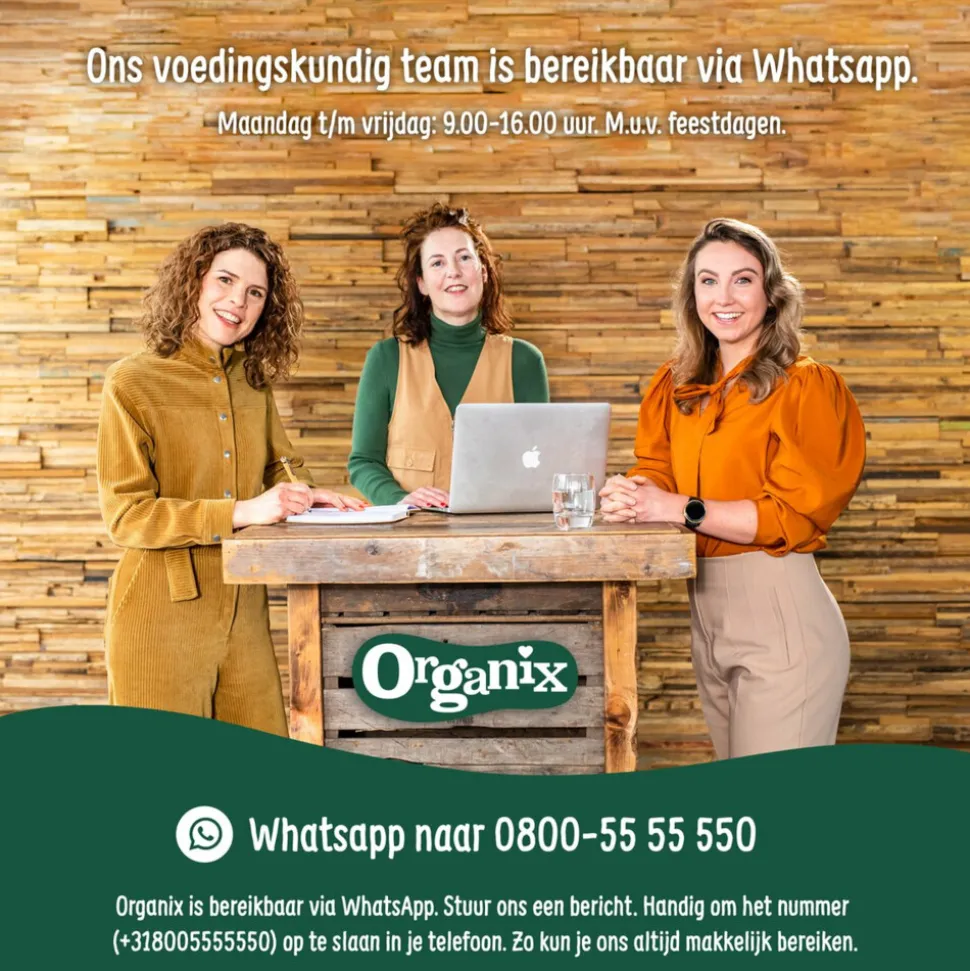 6x Organix Knijpfruit 12+m Havermout Abrikoos & Banaan 100 gr