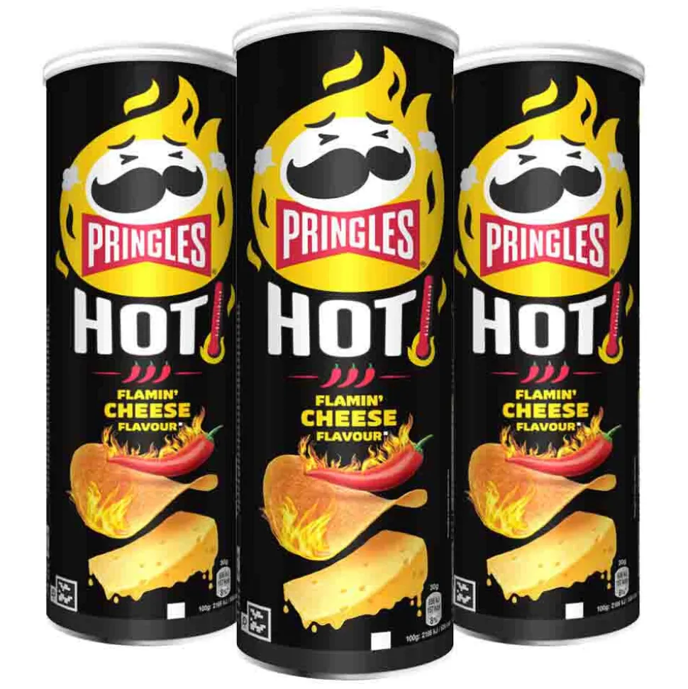 3x Pringles HOT Flamin' Cheese 160 gr