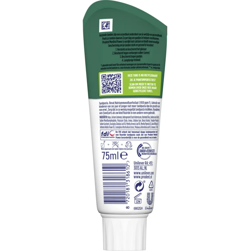 12x Prodent Tandpasta Menthol Power 75 ml