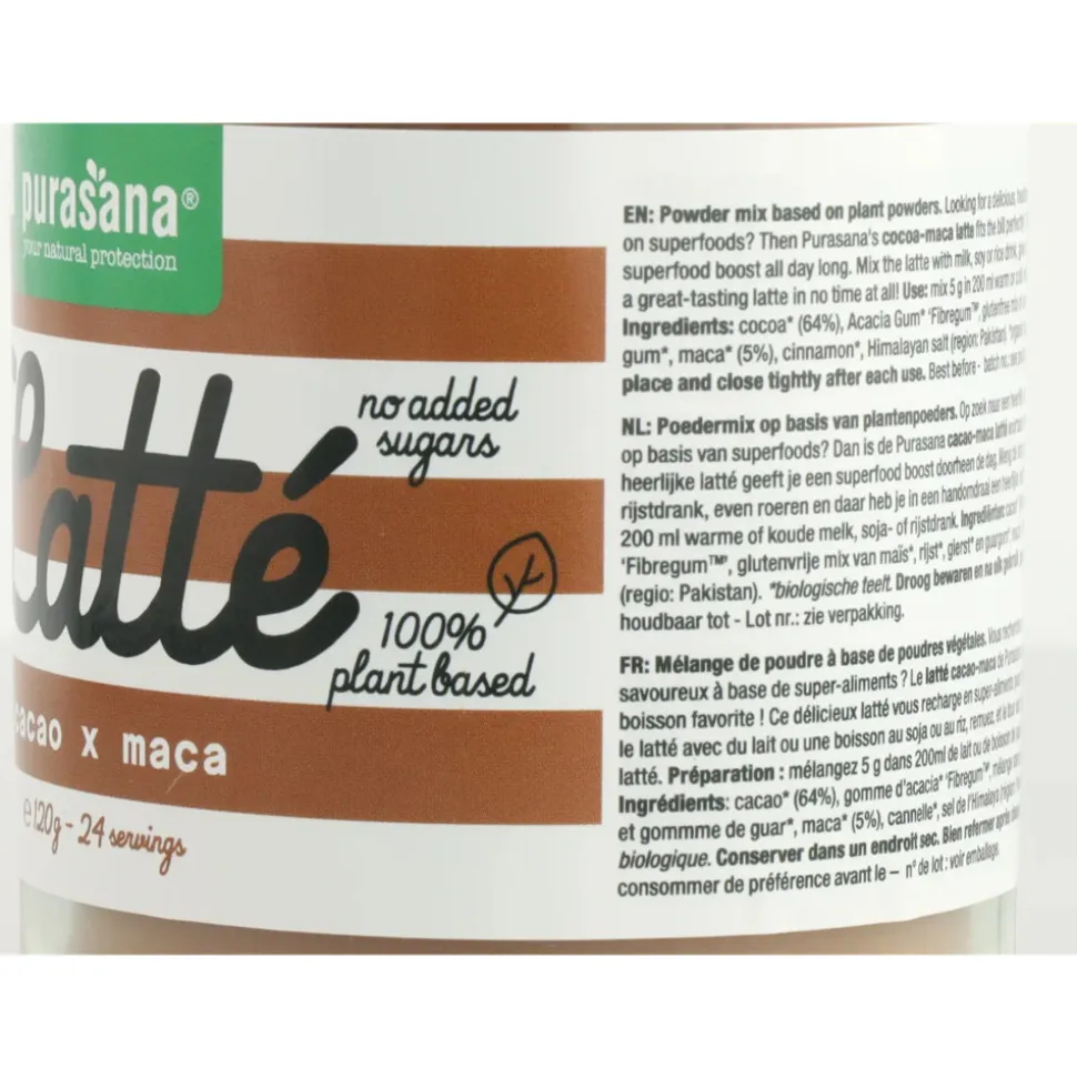 3x Purasana Cacao Maca Latté Bio 120 gr