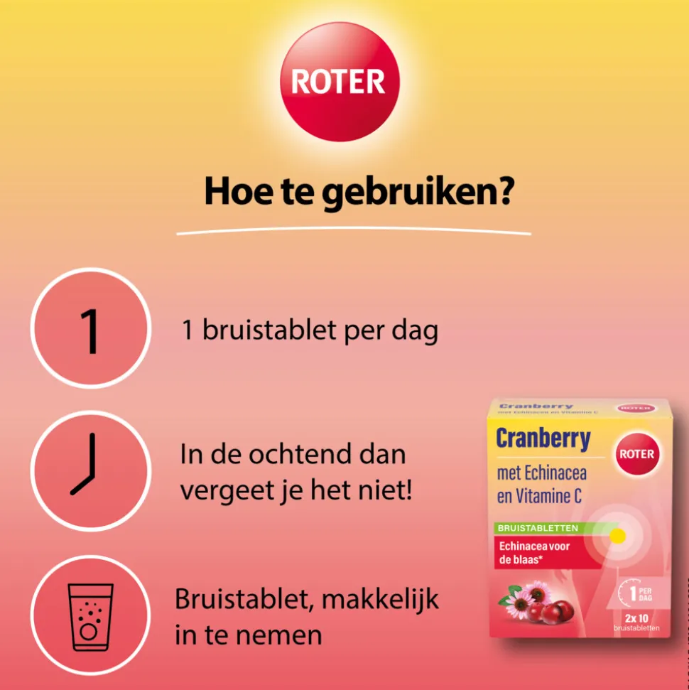 3x Roter Cranberry Bruis 20 bruistabletten