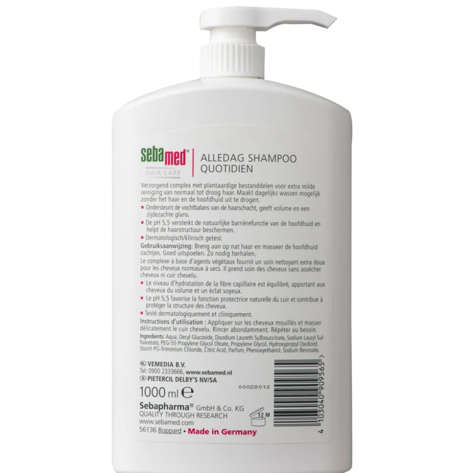 3x Sebamed Alle Dag Shampoo Pomp 1000 ml