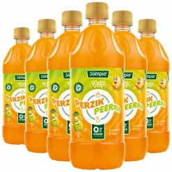 6x Slimpie Siroop Kids Perzik Peerrr 580 ml