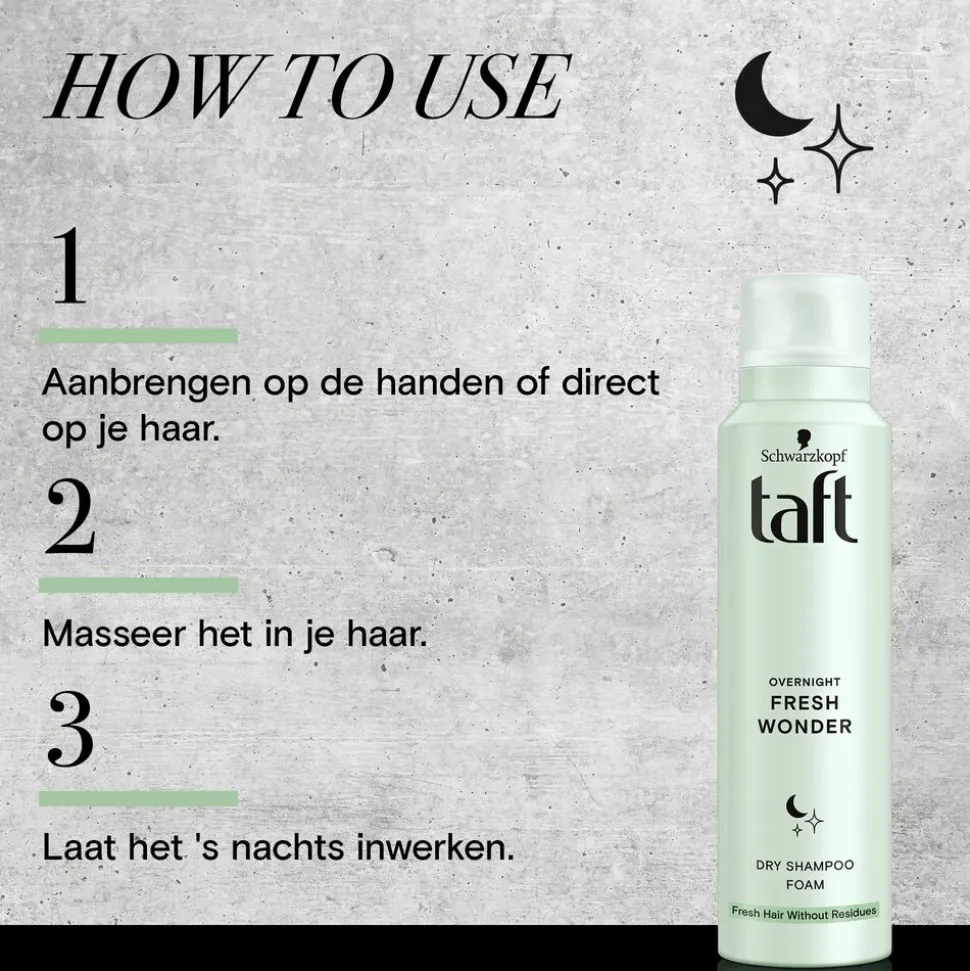 6x Taft Droogshampoo Overnight Fresh Wonders 150 ml