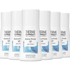 6x Therme Anti-Transpirant Extra Fresh 48H Roll-On Deodorant 60 ml