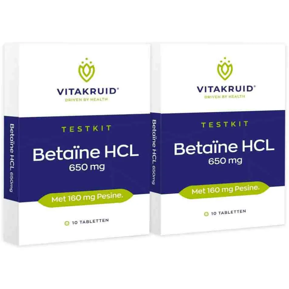 2x Vitakruid Betaine Hcl Testkit 10 tabletten