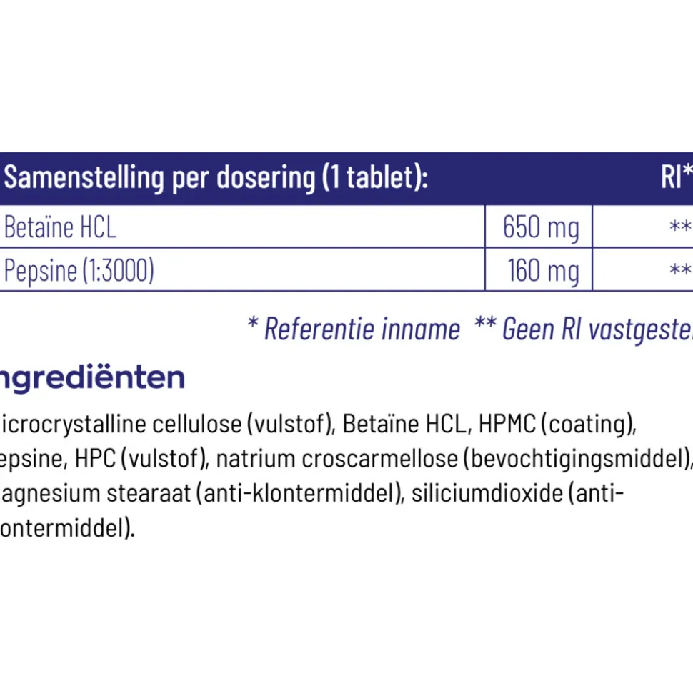 2x Vitakruid Betaine Hcl Testkit 10 tabletten