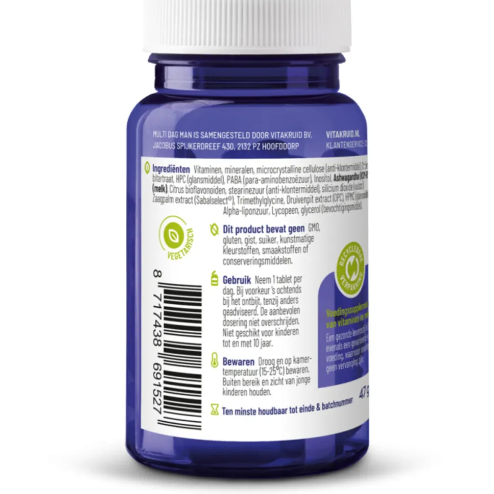 2x Vitakruid Multi Dag Man 30 tabletten
