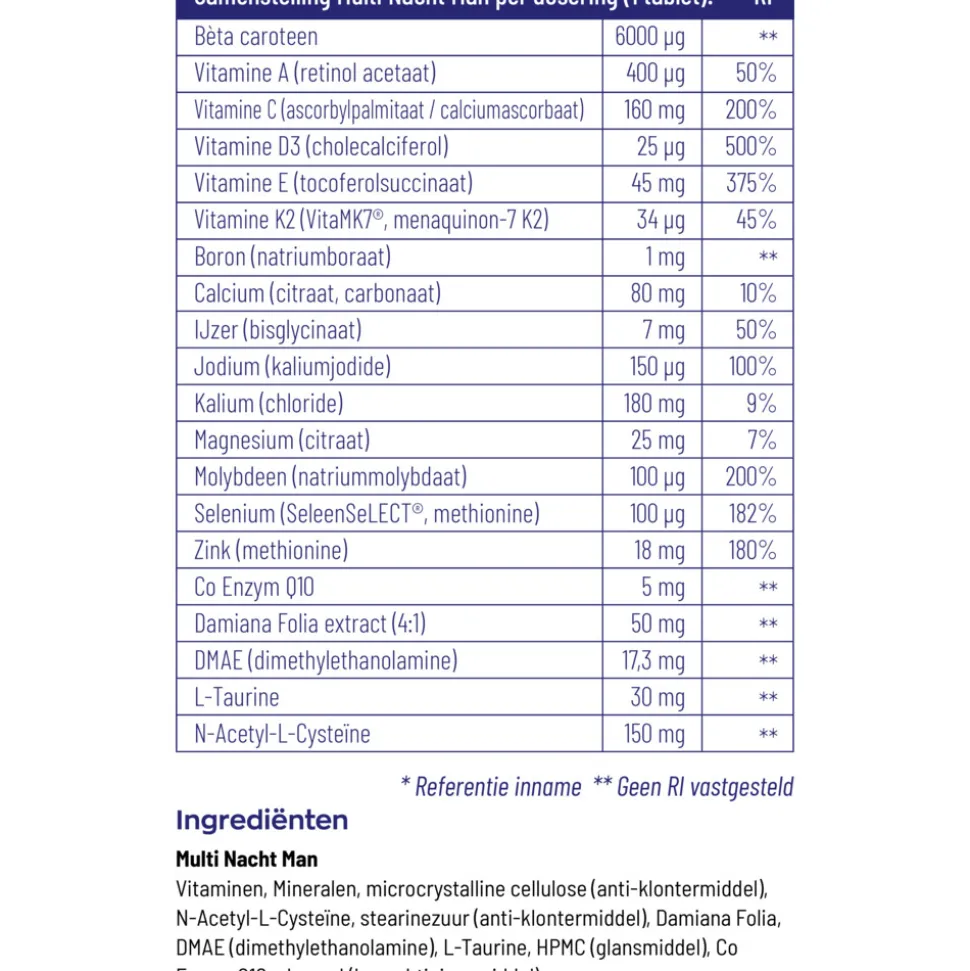 2x Vitakruid Multi Nacht Man 90 tabletten