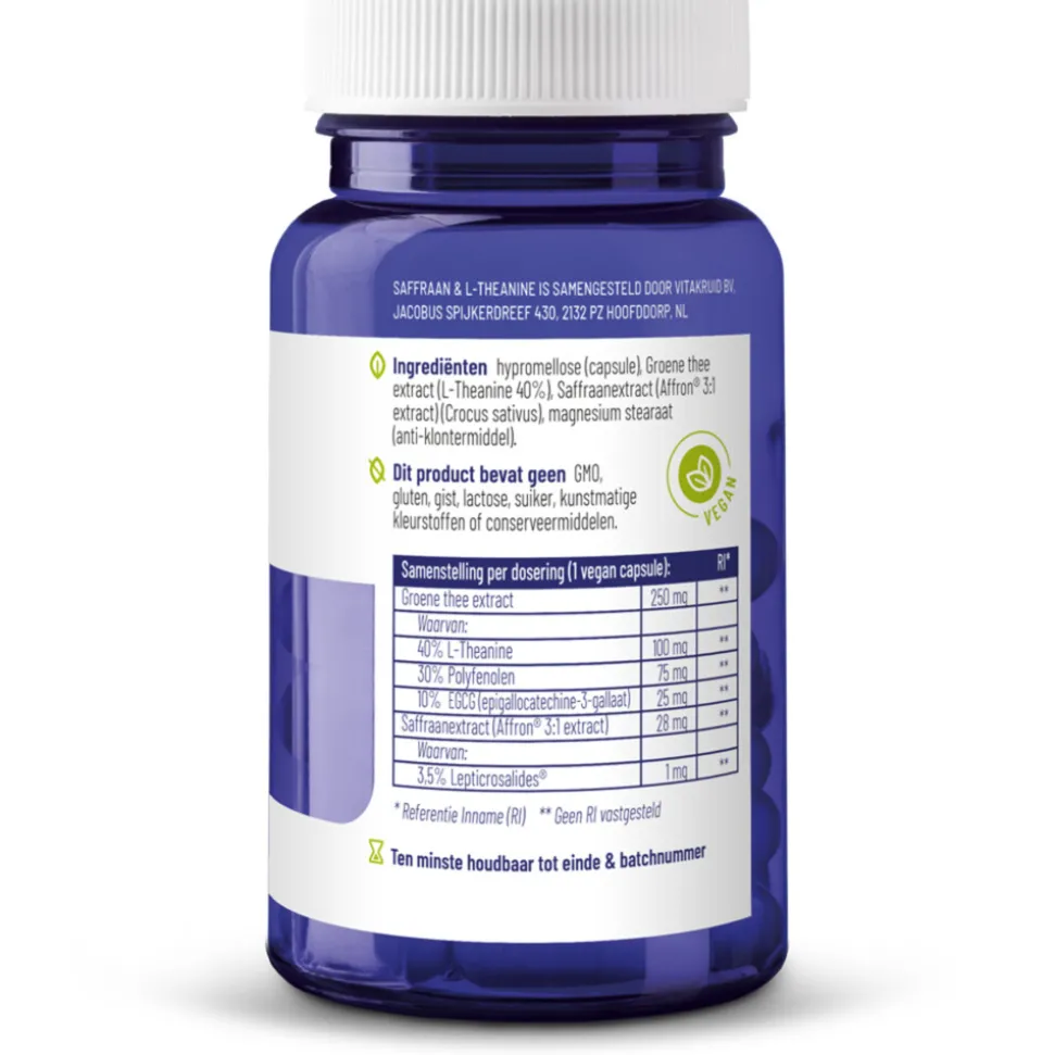 2x Vitakruid Saffraan & L-Theanine 30 vegacapsules