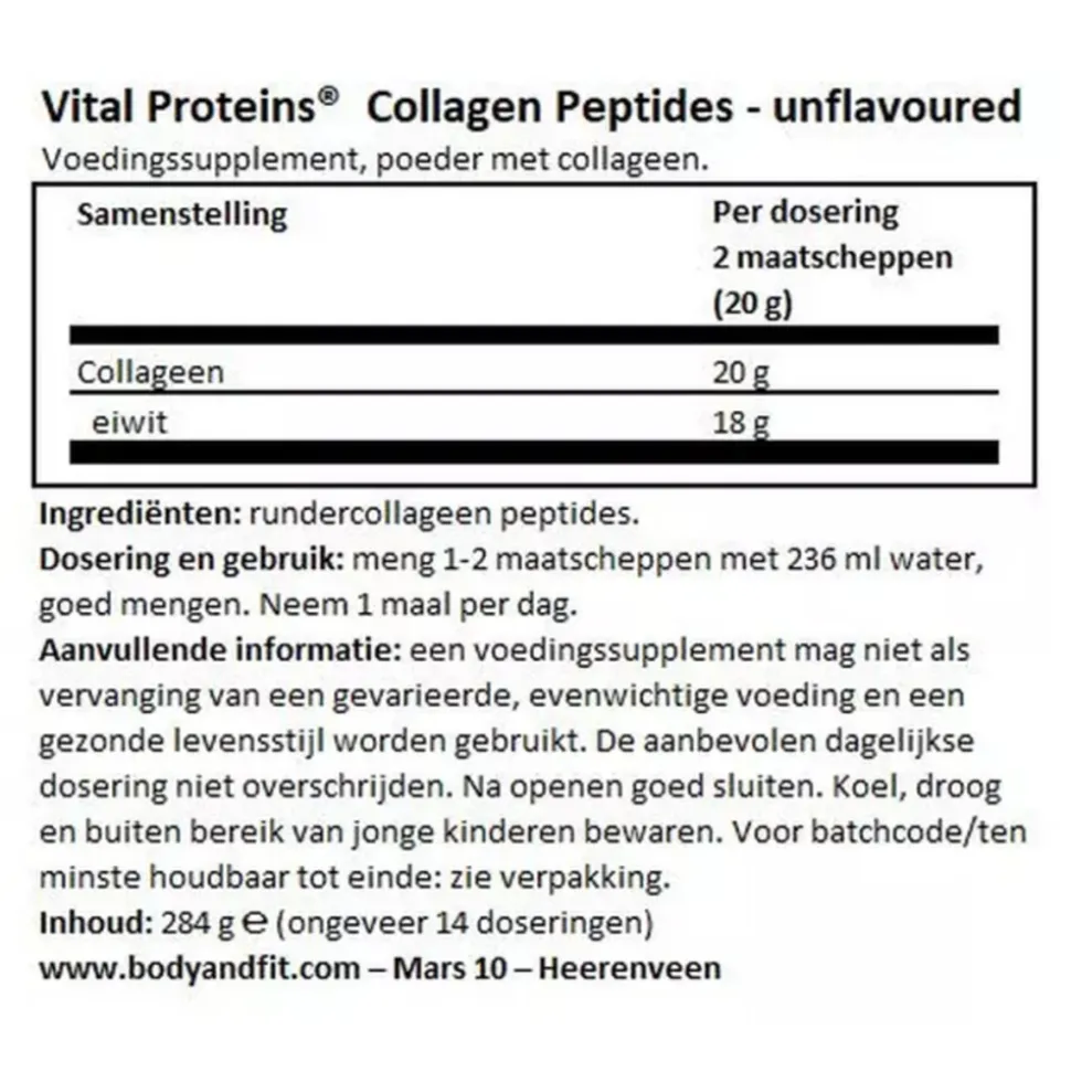 3x Vital Proteins Collageen Peptiden 284 gr