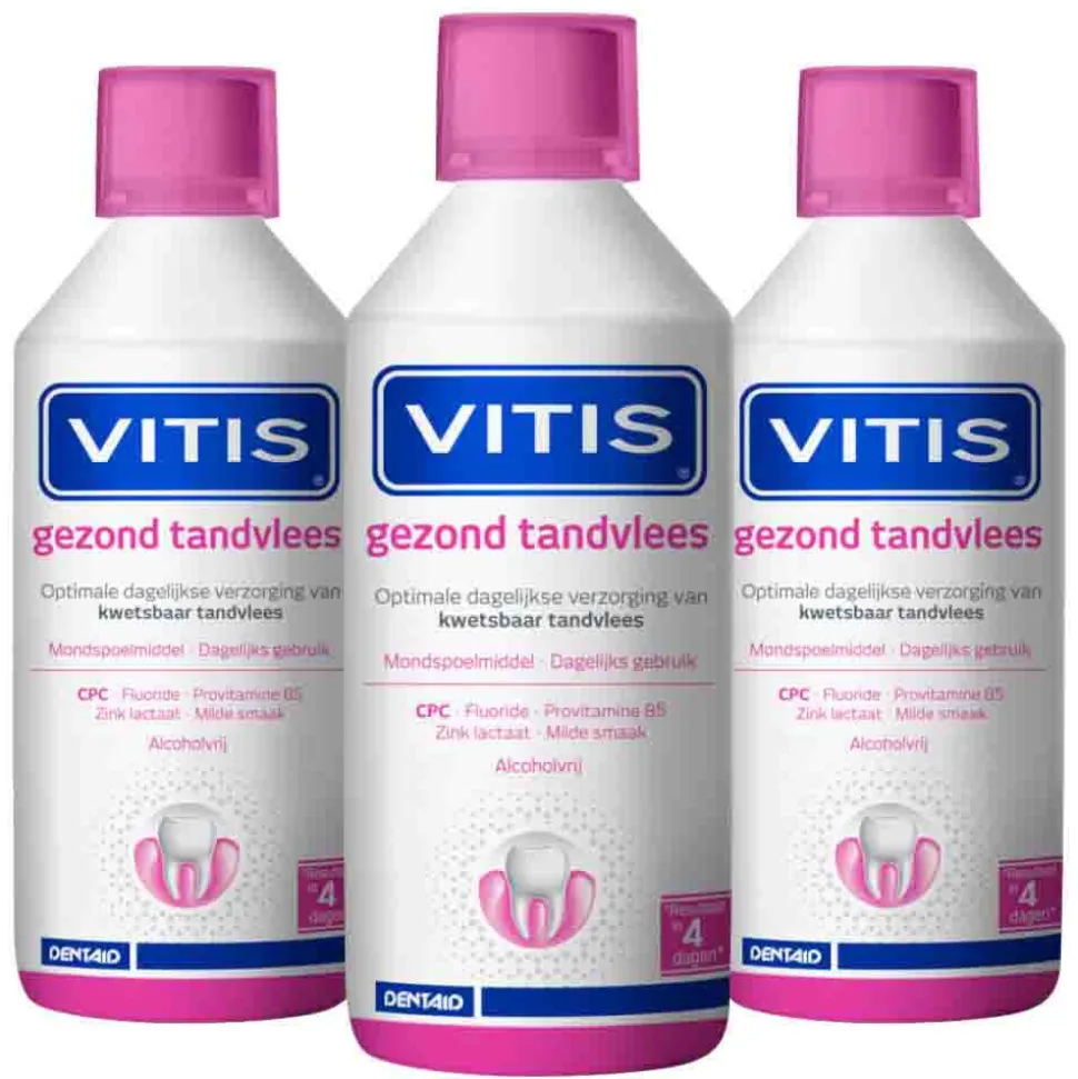3x Vitis Mondwater Gezond Tandvlees 500 ml