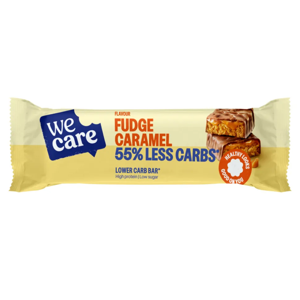 10x WeCare Lower Carb Bar Fudge Caramel 60 gr
