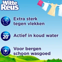 2x Witte Reus Wasmiddel Gel 100 Wasbeurten 4,5 liter