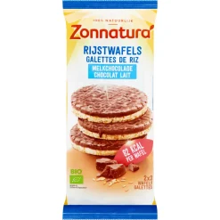 3x Zonnatura Rijstwafels Choco Melk Biologisch 100 gr
