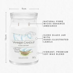 Yankee Candle Geurkaars Large Jar Clean Cotton 567 gr