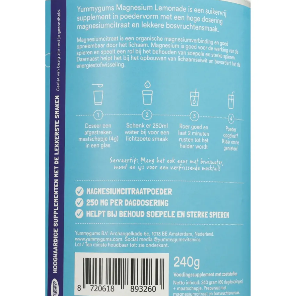 Yummygums Lemonade Magnesium 240 gr