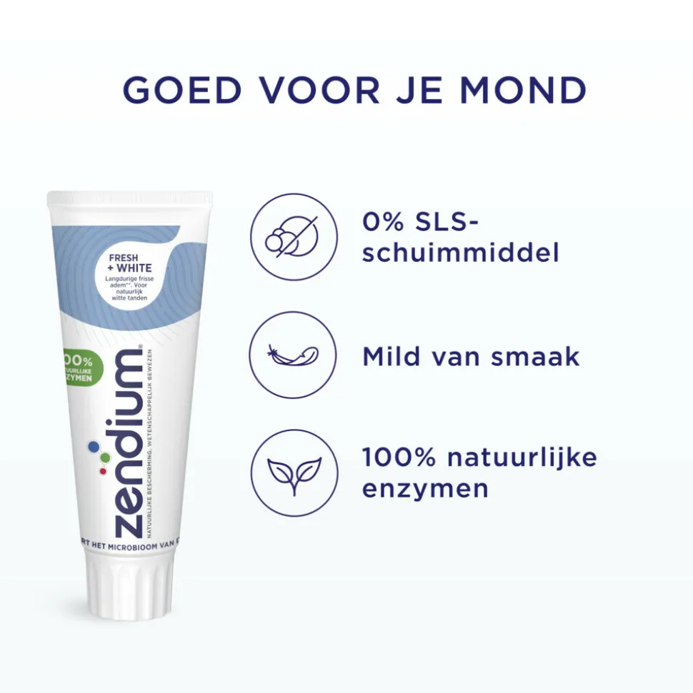 Zendium Tandpasta Fresh+White 75 ml