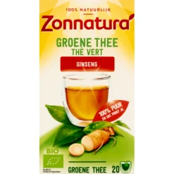 Zonnatura Groene Thee Bio Gingseng 20 stuks