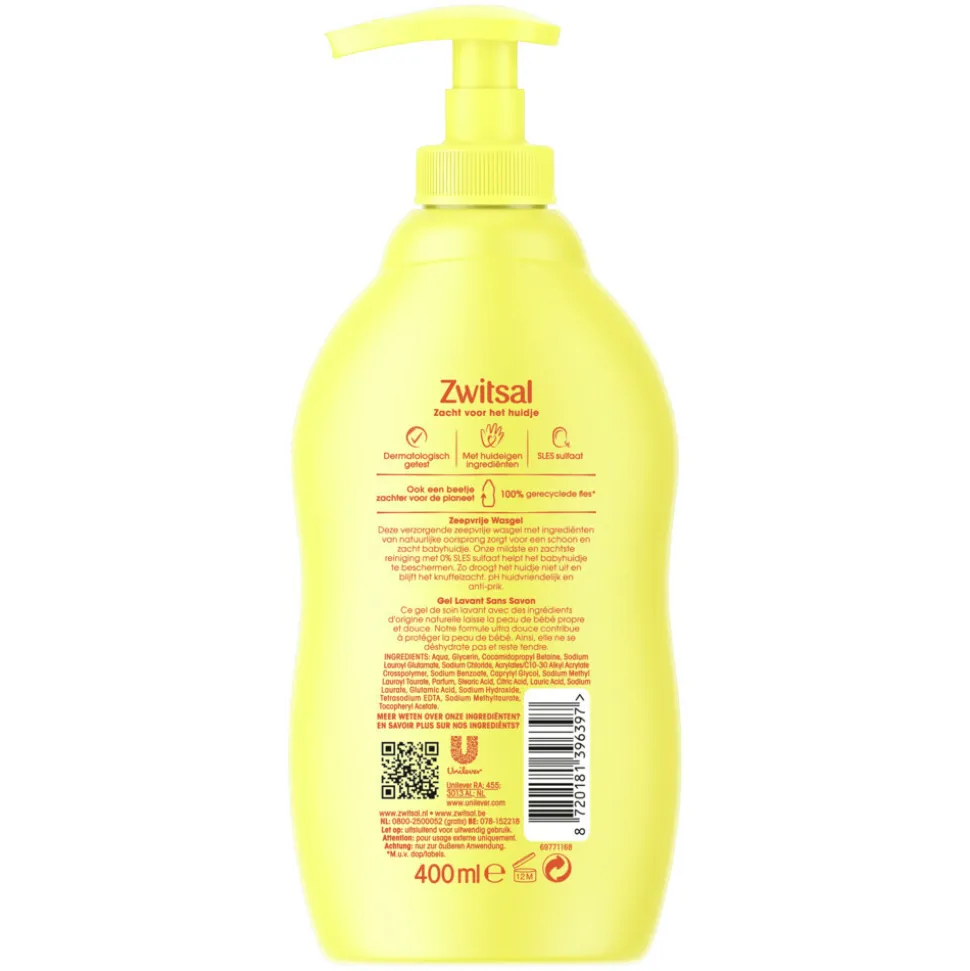 Zwitsal Zeepvrije Wasgel 400 ml